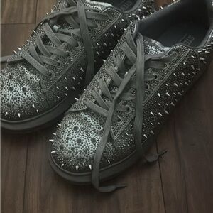 Studded Silver Sneakers